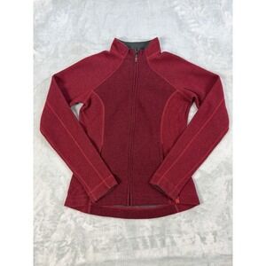 Mountain Hardwear Jacket Women's Small Red Full Zip Wool Blend Sarafin Sweater